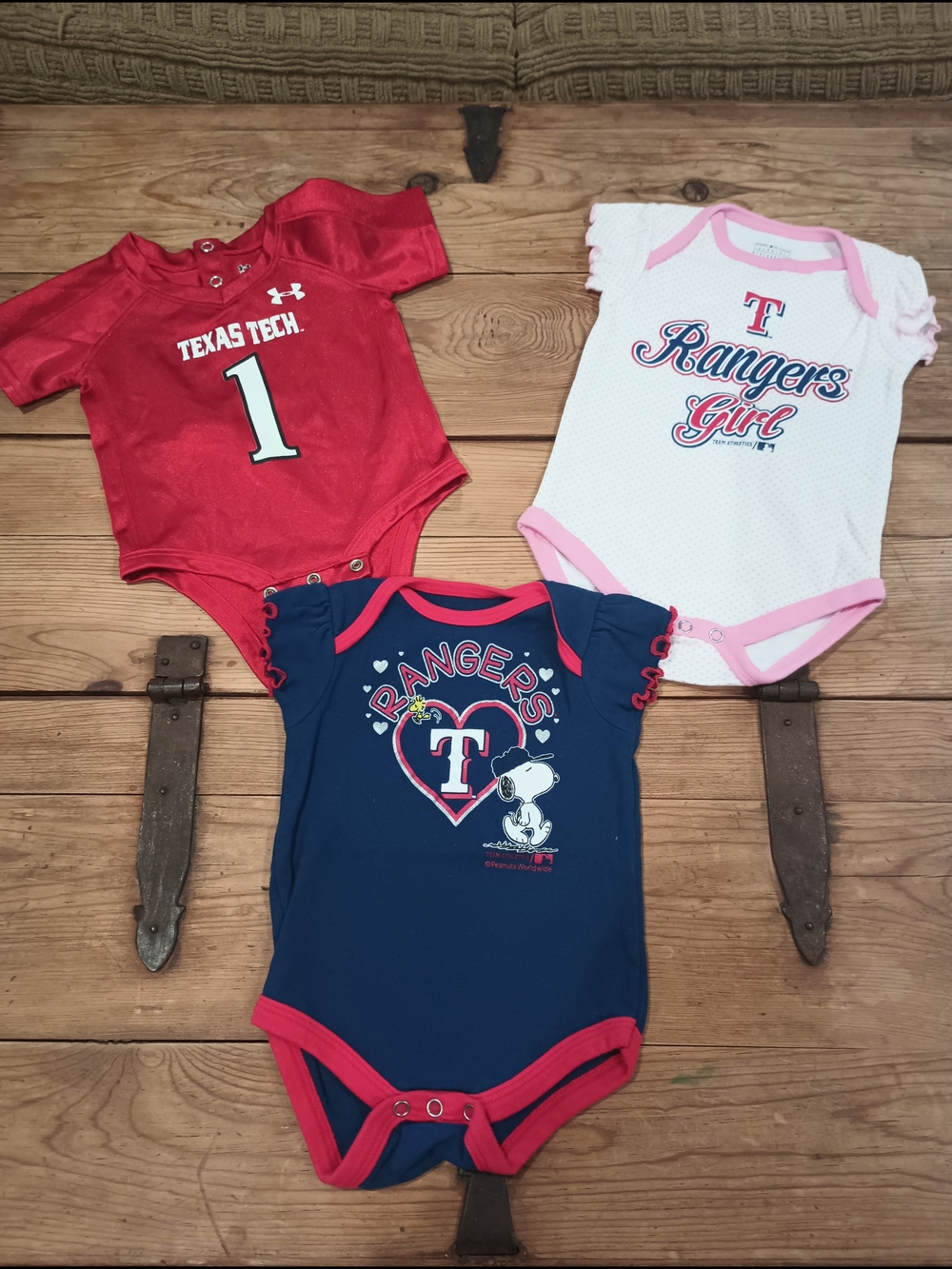 Under Armour & General Merch Texas Rangers & Tech Pack Shirts (3) Size 0-3, 3-6